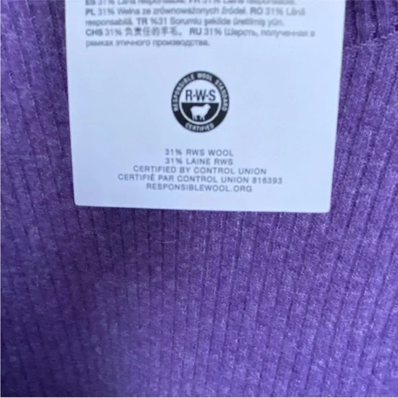 & Other Stories Oversized Turtleneck Knit Sweater Ribbed Alpaca Blend Purple - Picture 5 of 9